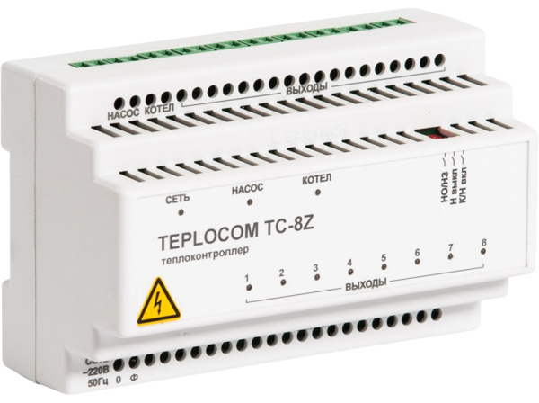 Теплоконтроллер Teplocom TC-8Z для систем отопл. с 8 зонами, котлом и насосом