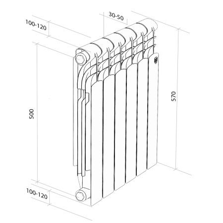 Радиатор Royal Thermo Revolution 500 2.0 - 8 секц.