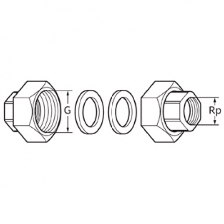 Комплект гаек для насоса R11/2"-R1"GT (3XPART)+BOX-CHR