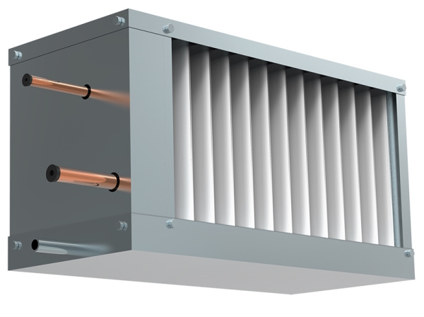 Охладитель фреоновый Shuft для прямоугольных каналов WHR-R 400*200-3