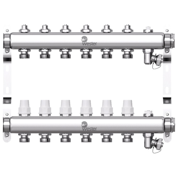 Коллектор Wester нерж. MUVS 1"-3/4 в сборе на 6 выходов