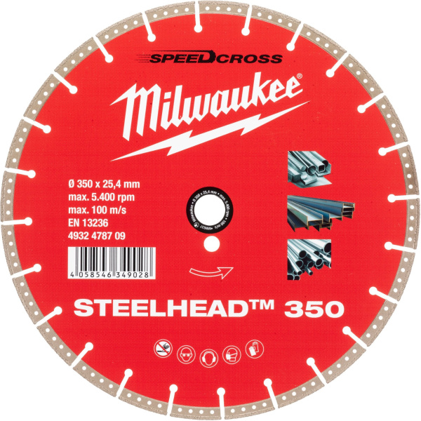 Диск алмазный Milwaukee STEELHEAD 350мм SPEEDCROSS (RU)